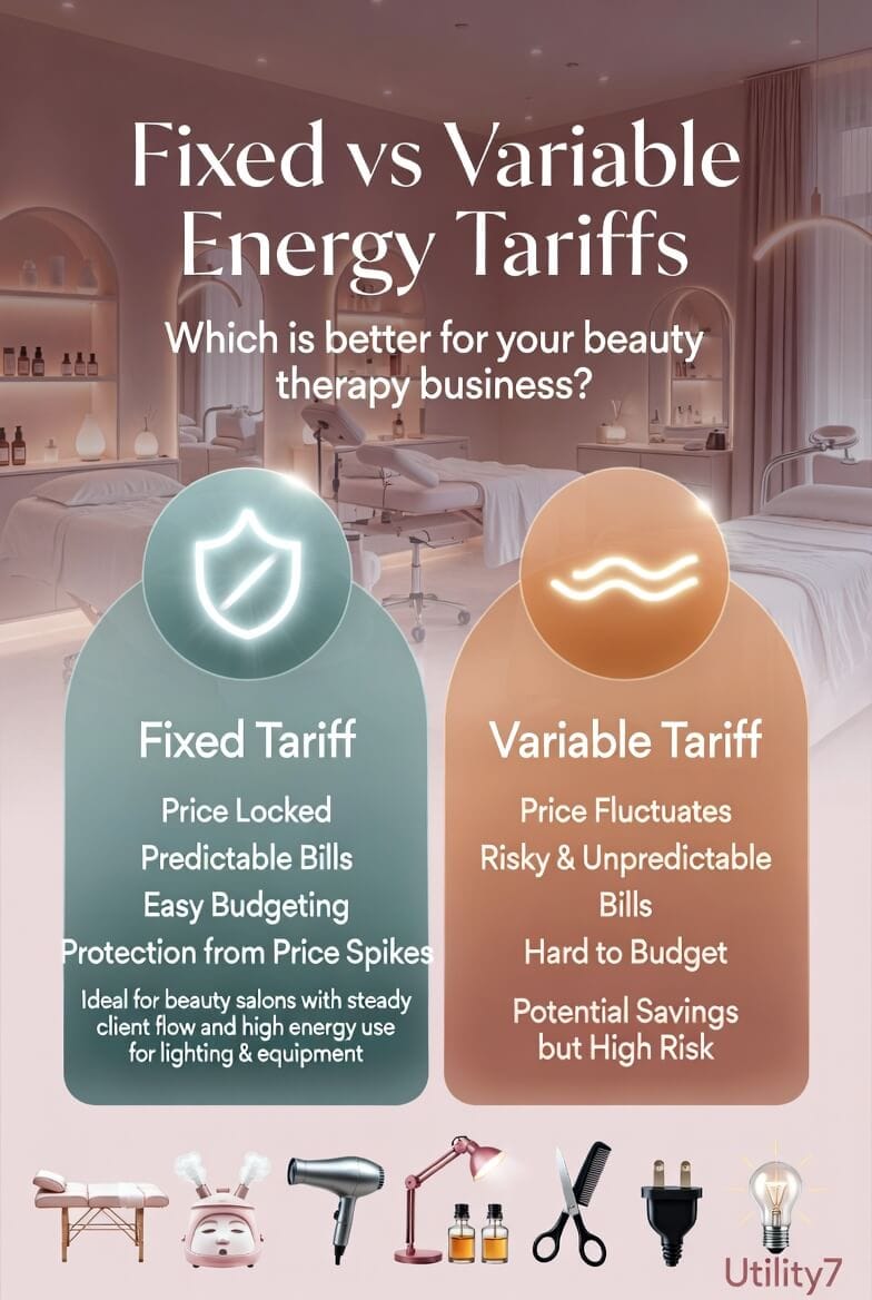 Fixed vs. Variable Energy Tariffs for Beauty Therapist Companies | Utility7