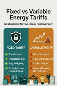 Fixed vs. Variable Energy Tariffs for Shops Companies