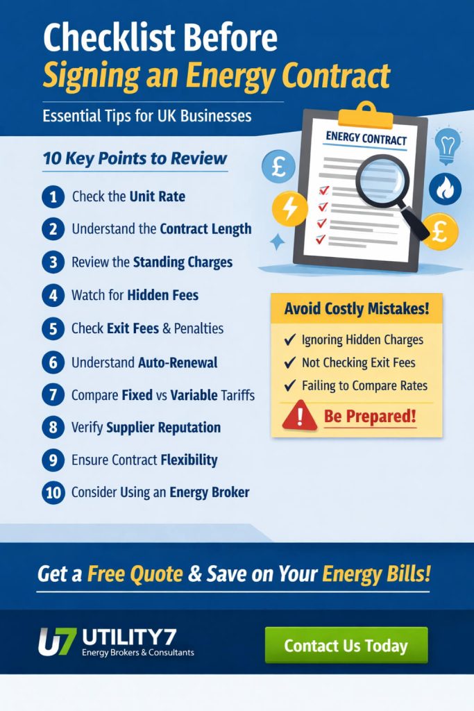 Checklist Before Signing an Energy Contract